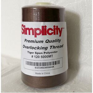 BROWN Simplicity Overlocker / Sewing Thread 5000m, 100% Spun Polyester