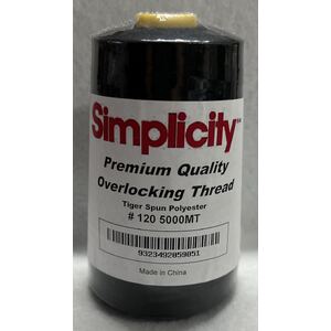 BLACK Simplicity Premium Overlocker Thread 5000m, 100% Spun Polyester