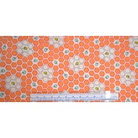 Folk Tale Orange, 110cm wide per Metre