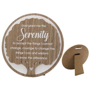 Wooden Inspirational Plaque, Serenity, 170mm Diameter TL8155
