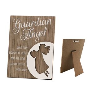 Wooden Inspirational Plaque, Guardian Angel, 145 x 195mm TL8167