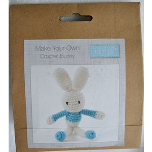 Craft Kit, DIY, Make Your Own Crochet BLUE RABBIT, Decorations