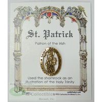 St. Patrick Patron Saint Lapel Pin, Gold Tone, Patron Of The Irish