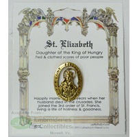 St. Elizabeth Lapel Pin, Gold Tone, Daughter of the King of Hungry