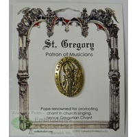 St. Gregory Lapel Pin, Gold Tone, Patron of Musicians