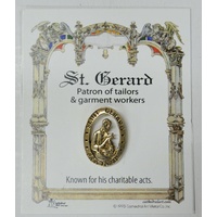 St. Gerard Lapel Pin, Gold Tone, Patron of Tailors and Garment Workers