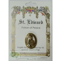 St. Edward Lapel Pin, Gold Tone, Patron of Peace