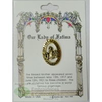 Our Lady Of Fatima Lapel Pin, Gold Tone