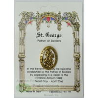St. George Lapel Pin, Gold Tone, Patron of Soldiers