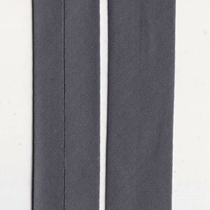 STEEL GREY 12mm Cotton Bias Binding Single Folded x 20 Metres