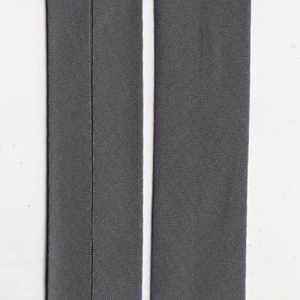 STEEL GREY 12mm Cotton Bias Binding Single Folded x 20 Metres
