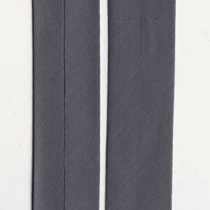 STEEL GREY 12mm Cotton Bias Binding Single Folded x 5 Metres
