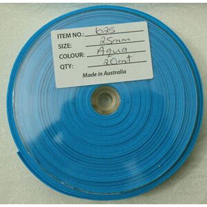 Cotton Bias Binding, 25mm Single Folded, AQUA FULL 20m Roll