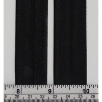 Cotton Bias Binding, 25mm Single Folded, BLACK Per 5 Metre Pack