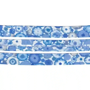 BLUE BLOTCHES Print Cotton Bias Binding, 25mm Single Folded By The Metre