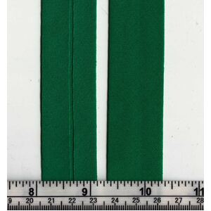 BOTTLE GREEN 25mm Cotton Bias Binding, Single Folded Per 10 Metre Card