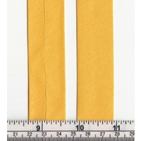 100% Cotton Bias Binding, 25mm Single Folded, YELLOW GOLD Per 5m Pack