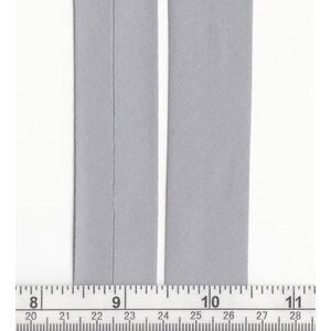 100% Cotton Bias Binding, 25mm Single Folded, LIGHT GREY, Per 5 Metre Packet