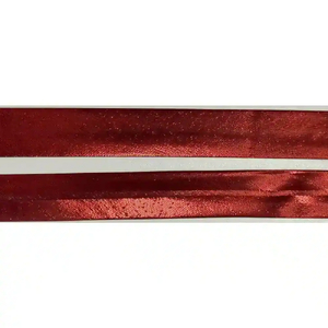 Metallic RED Bias Binding, 25mm Single Folded, Per Metre