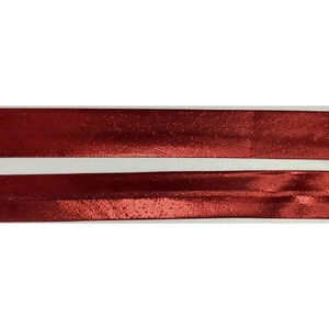 Metallic RED Bias Binding, 25mm Single Folded, Per Metre