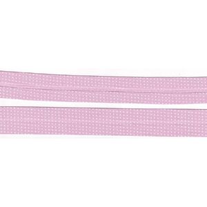 WHITE DOTS on PINK Print Cotton Bias Binding, 25mm Single Folded x 10 Metres