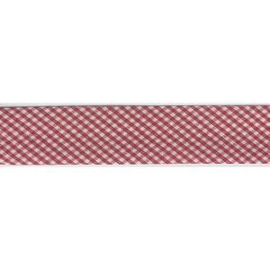 RED CHECK Print Cotton Bias Binding, 25mm Single Folded By The Metre