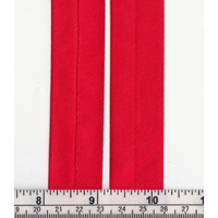Cotton Bias Binding, 25mm Single Folded, RED Per 10 Metre Pre-cut