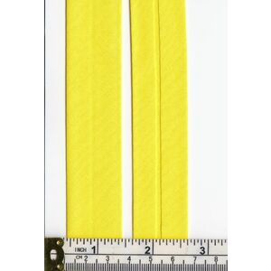 100% Cotton Bias Binding, 25mm Single Folded, YELLOW, Full 20 Metre Roll
