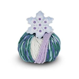 DMC Top This, 80g Ball of Continuous Texture Yarn, Child&#39;s Hat Pattern, SNOWFLAKE Topper