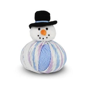 DMC Top This, 80g Ball of Continuous Texture Yarn, Child&#39;s Hat Pattern, SNOWMAN Topper