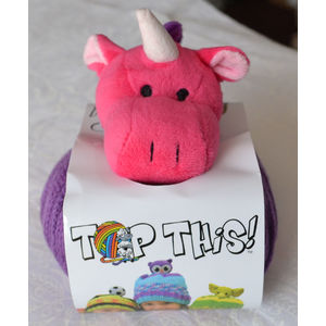DMC Top This, 80g Ball of Continuous Texture Yarn, Child&#39;s Hat Pattern, UNICORN Topper