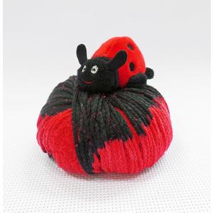 DMC Top This, 80g Ball of Continuous Texture Yarn, Child&#39;s Hat Pattern, LADYBUG Topper