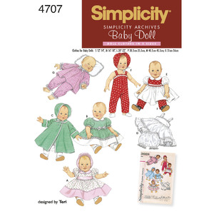 Doll Clothes Simplicity Sewing Pattern 4707