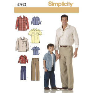 Boys and Men Shirts and Trousers Simplicity Sewing Pattern 4760