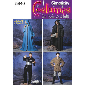Women&#39;s, Men &amp; Teen Costumes Simplicity Sewing Pattern 5840
