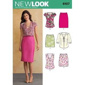 New Look Sewing Pattern 6107 Misses Blouse &amp; Skirt