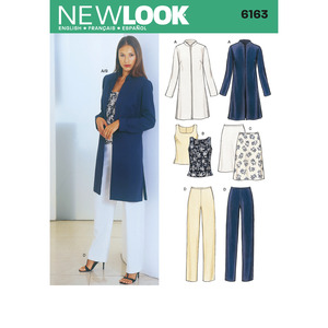 New Look Sewing Pattern 6163 Misses Jacket, Top, Pants and Skirt