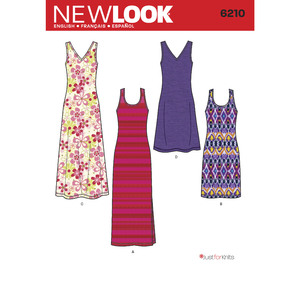 New Look Sewing Pattern 6210 Misses&#39; Knit Dress in Two Lengths