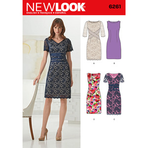 New Look Sewing Pattern 6261 Misses&#39; Dress with Neckline Variations