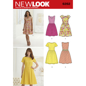 New Look Sewing Pattern 6262 Misses&#39; Dress with Neckline Variations