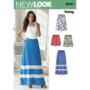 New Look Sewing Pattern 6287 Misses&#39; Pull on Skirt in Four Lengths