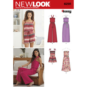 New Look Sewing Pattern 6291 Misses&#39; Jumpsuit &amp; Dress Each in Two Lengths