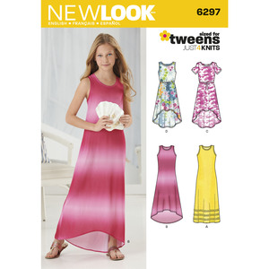 New Look Sewing Pattern 6297 Girls&#39; Knit Dress