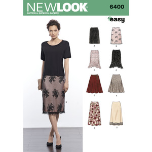 New Look Pattern 6400 Misses&#39; Skirts in Various Styles
