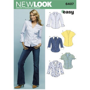 New Look Sewing Pattern 6407 Misses&#39; Tops