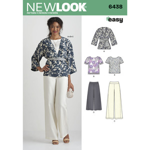 New Look Pattern 6438 Misses&#39; Easy Pants, Kimono, and Top