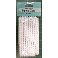 Uni Trim Piping Cord No. 5 White, 100% Cotton, 5 Meter length