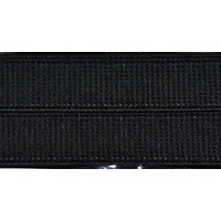 Ribbed Non-Roll Elastic 20mm BLACK Per Metre