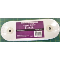 Uni-Trim Fitted Sheet Elastic 18mm White, FULL 40m ROLL, 100% Polyester Quality Elastic