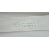 Uni-Trim Premium Non-Roll Elastic, 100% Polyester, 20mm White, Full 25 Metre Roll
